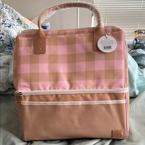 Rose all day! Pink and Tan Picnic / Cooler Bag